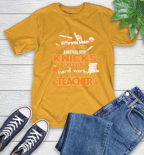 New York Knicks NBA I'm A Difference Making Student Caring Basketball Loving Kinda Teacher T-Shirt 2