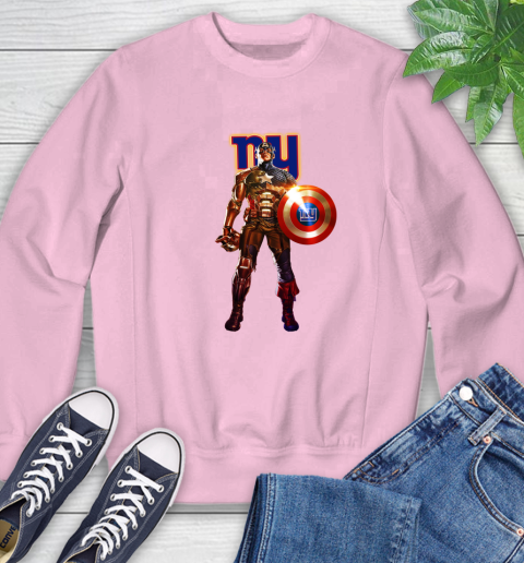 NFL Captain America Marvel Avengers Endgame Football Sports New York Giants Sweatshirt 9
