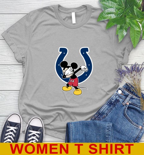 Indianapolis Colts NFL Football Dabbing Mickey Disney Sports Women's T-Shirt 5