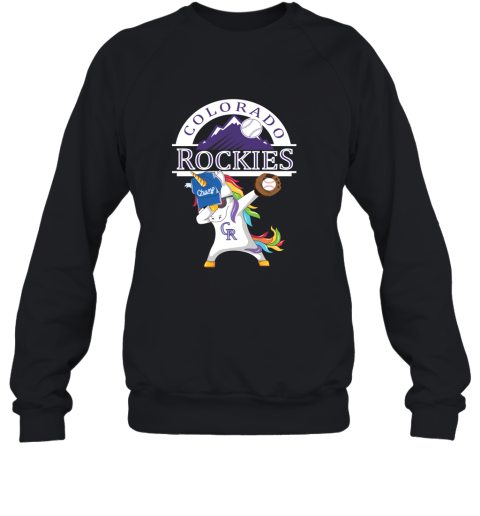 Hip Hop Dabbing Unicorn Flippin Love Colorado Rockies Sweatshirt
