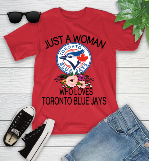 MLB Just A Woman Who Loves Toronto Blue Jays Baseball Sports Youth T-Shirt 8