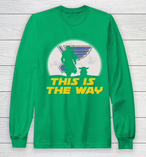 St.Louis Blues NHL Ice Hockey Star Wars Yoda And Mandalorian This Is The Way Long Sleeve T-Shirt 4