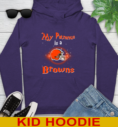 NFL Football Harry Potter My Patronus Is A Cleveland Browns Youth Hoodie 5