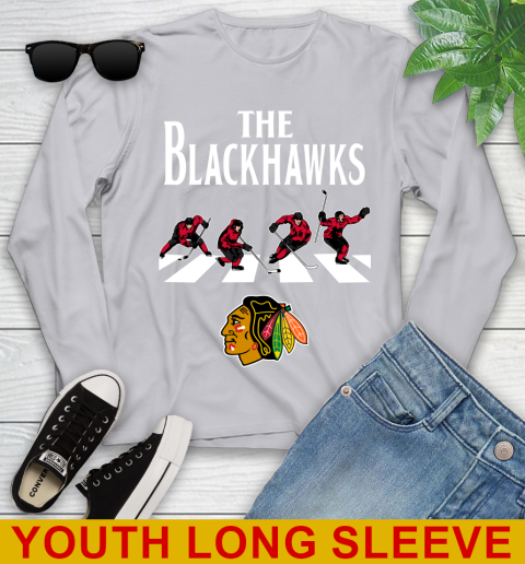NHL Hockey Chicago Blackhawks The Beatles Rock Band Shirt Youth Long Sleeve 5