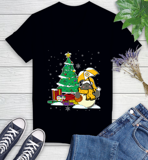 Indiana Pacers NBA Basketball Cute Tonari No Totoro Christmas Sports Women's V-Neck T-Shirt