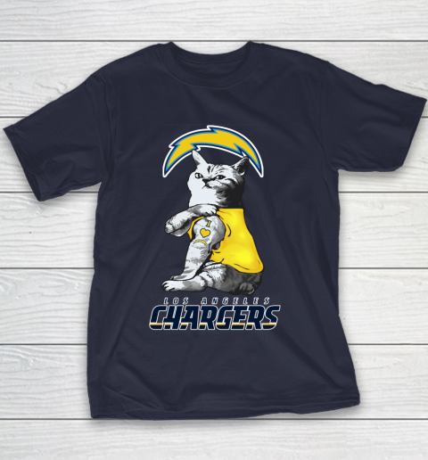 NFL Football My Cat Loves Los Angeles Chargers Youth T-Shirt 2