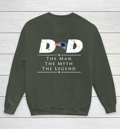 New England Patriots NFL Football Dad The Man The Myth The Legend Youth Sweatshirt 8