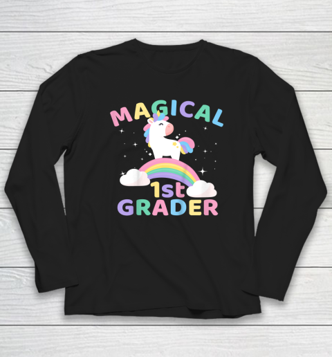 Back To School 1st First Grade Magical Unicorn Rainbow Long Sleeve T-Shirt
