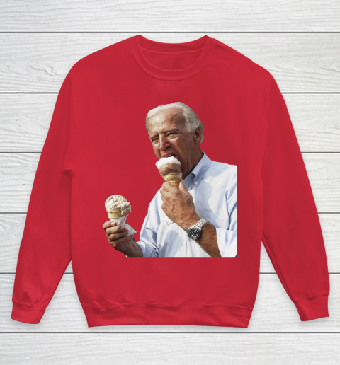 Joe Biden Eating Ice Cream Youth Sweatshirt 7