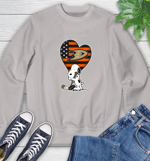 Anaheim Ducks NHL Hockey The Peanuts Movie Adorable Snoopy Sweatshirt 12