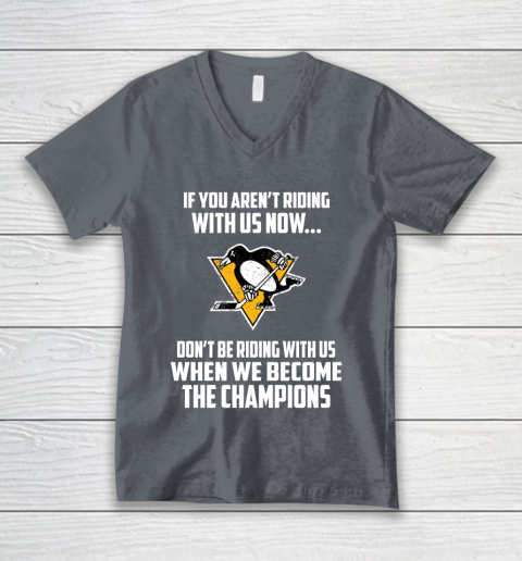 NHL Pittsburgh Penguins Hockey We Become The Champions V-Neck T-Shirt 4