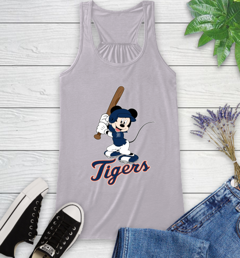 MLB Baseball Detroit Tigers Cheerful Mickey Mouse Shirt Racerback Tank 5