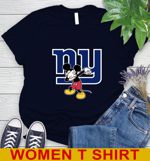 New York Giants NFL Football Dabbing Mickey Disney Sports Women's T-Shirt 3