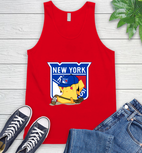 NHL Pikachu Hockey Sports New York Rangers Tank Top 6