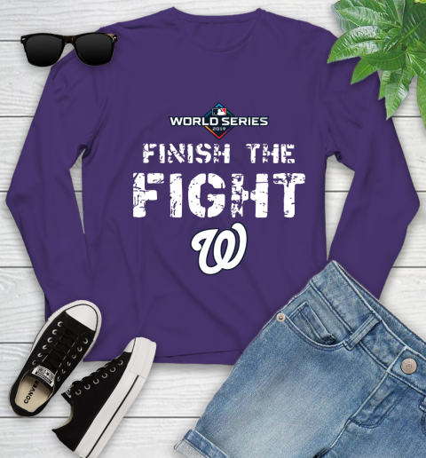 Finish The Fight Washington Nationals World Series 2019 Youth Long Sleeve 4