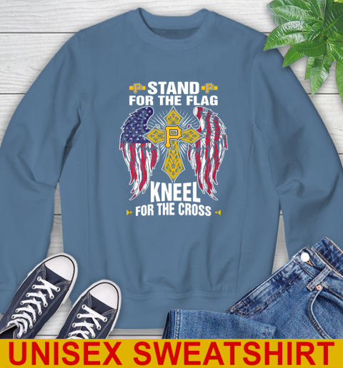 MLB Baseball Pittsburgh Pirates Stand For Flag Kneel For The Cross Shirt Sweatshirt 10