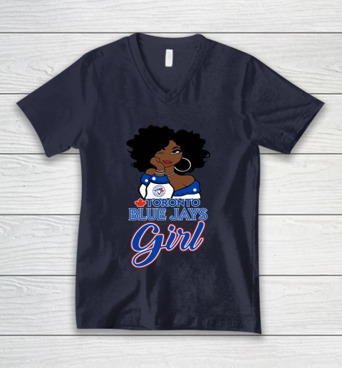 Toronto Blue Jayss Girl MLB V-Neck T-Shirt 4 Toronto Blue Jayss Girl MLB V-Neck T-Shirt - Image 4