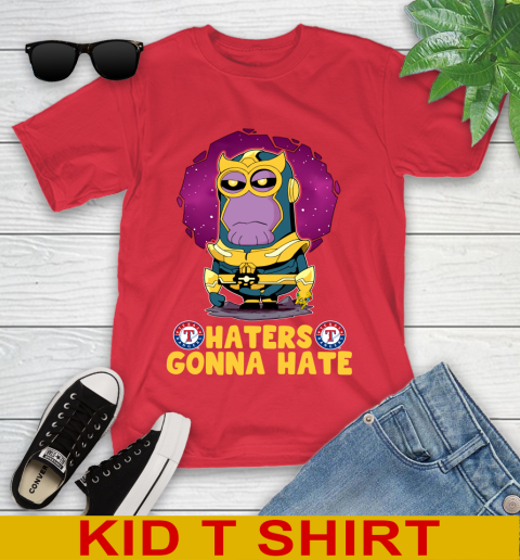 MLB Baseball Texas Rangers Haters Gonna Hate Thanos Minion Marvel Shirt Youth T-Shirt 10
