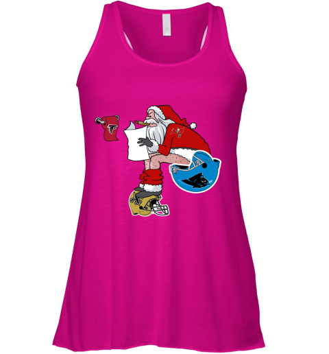 syjl santa claus tampa bay buccaneers shit on other teams christmas flowy tank 32 front neon pink