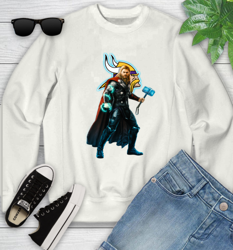 NFL Thor Avengers Endgame Football Minnesota Vikings Youth Sweatshirt