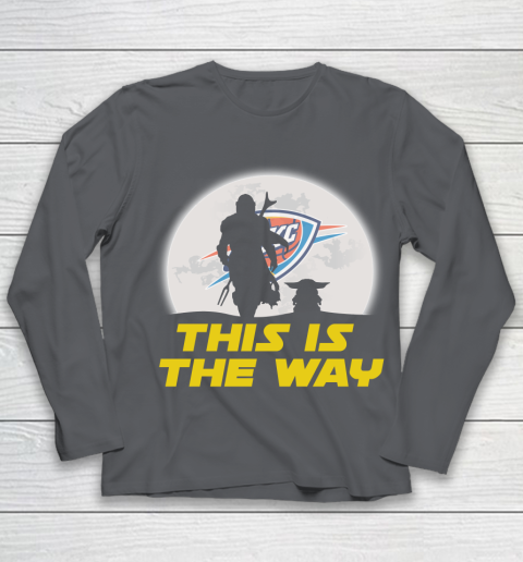 Oklahoma City Thunder NBA Basketball Star Wars Yoda And Mandalorian This Is The Way Youth Long Sleeve 6