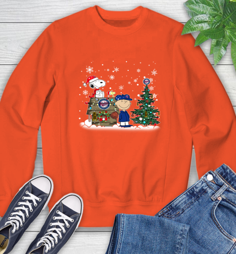 MLB Minnesota Twins Snoopy Charlie Brown Christmas Baseball Commissioner's Trophy Sweatshirt 3