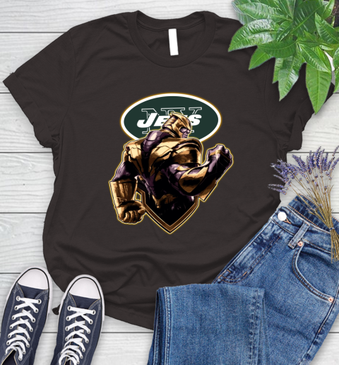 NFL Thanos Avengers Endgame Football Sports New York Jets Women's T-Shirt 8