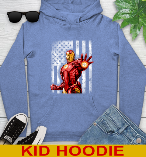 Denver Broncos NFL Football Iron Man Avengers American Flag Shirt