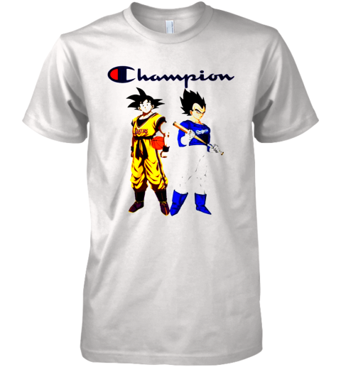 Son Goku And Vegeta Champions Los Angeles Dodgers And Los Angeles Lakers Premium Men's T-Shirt