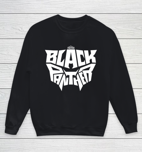 Marvel Black Panther Movie White Mask Text Graphic Youth Sweatshirt
