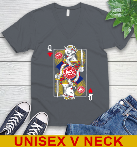 NBA Basketball Atlanta Hawks The Queen Of Hearts Card Shirt V-Neck T-Shirt 4