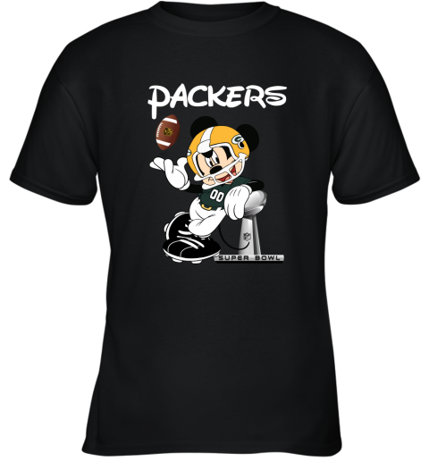 Mickey Packers Taking The Super Bowl Trophy Football Youth T-Shirt