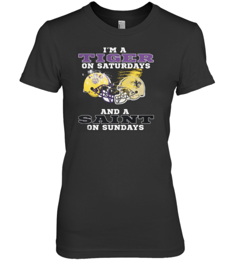 New Orleans Saints Im A Tiger On Saturdays Premium Women's T-Shirt