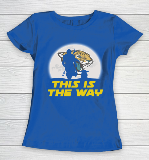 Jacksonville Jaguars NFL Football Star Wars Yoda And Mandalorian This Is The Way Women's T-Shirt 8