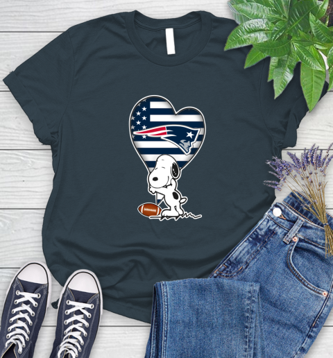 New England Patriots NFL Football The Peanuts Movie Adorable Snoopy Women's T-Shirt 8