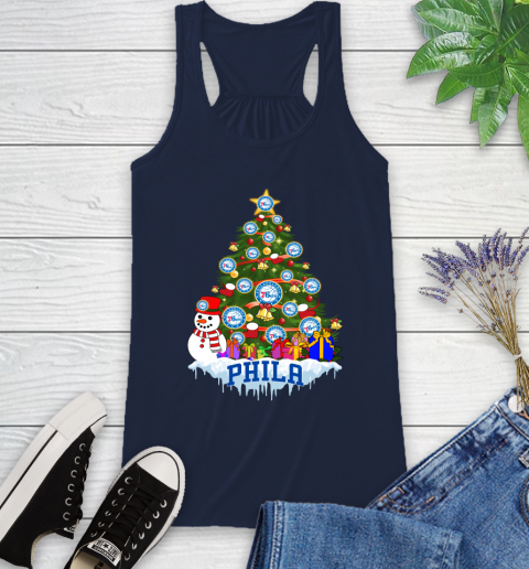 Philadelphia 76ers Merry Christmas NBA Basketball Sports Racerback Tank 12