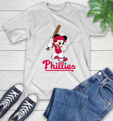 MLB Baseball Philadelphia Phillies Cheerful Mickey Mouse Shirt T-Shirt 2