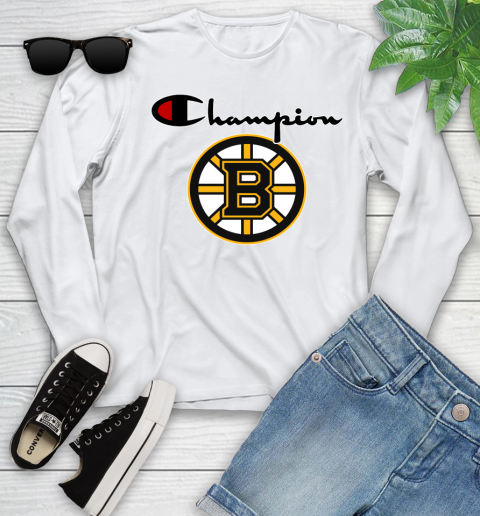 NHL Hockey Boston Bruins Champion Shirt Youth Long Sleeve