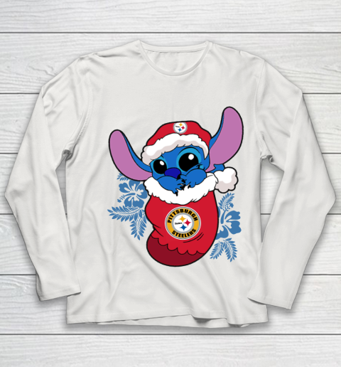 Pittsburgh Steelers Christmas Stitch In The Sock Funny Disney NFL Youth Long Sleeve 11