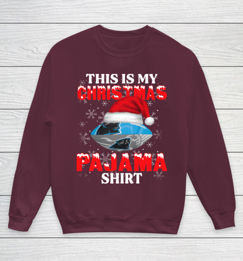 Carolina Panthers This Is My Christmas Pajama Shirt NFL Youth Sweatshirt 4