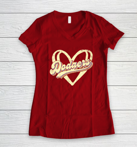 Dodgers Lover Women's V-Neck T-Shirt 6