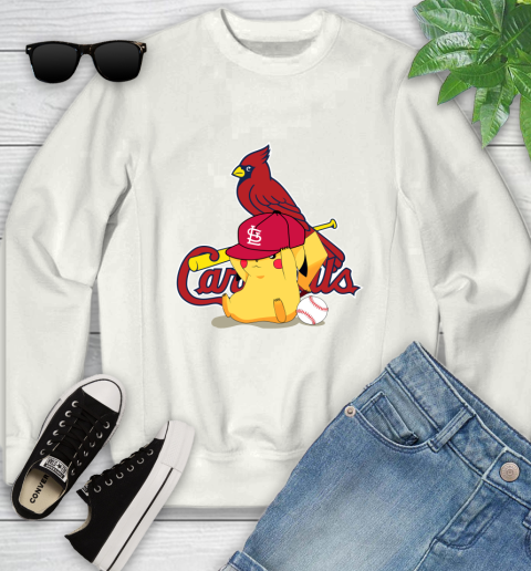 MLB Pikachu Baseball Sports St.Louis Cardinals Youth Sweatshirt