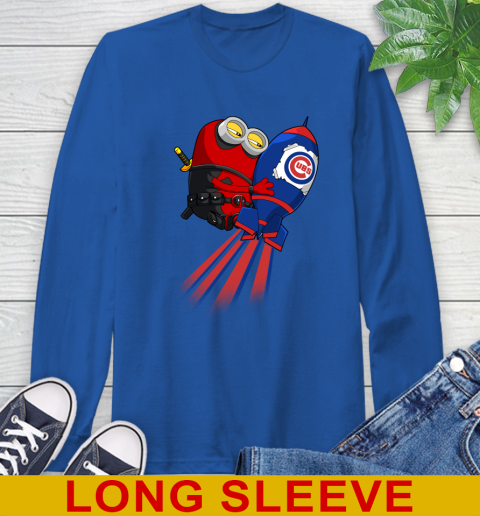 MLB Baseball Chicago Cubs Deadpool Minion Marvel Shirt Long Sleeve T-Shirt 11