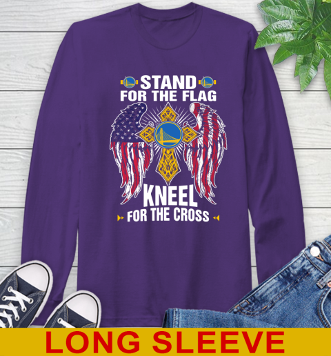 NBA Basketball Golden State Warriors Stand For Flag Kneel For The Cross Shirt Long Sleeve T-Shirt 5