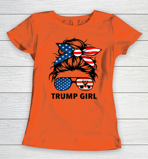 Trump Girl American Flag Glass Women's T-Shirt 2