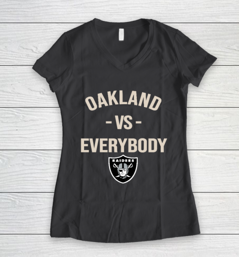Oakland Raiders Vs Everybody Women's V-Neck T-Shirt 6