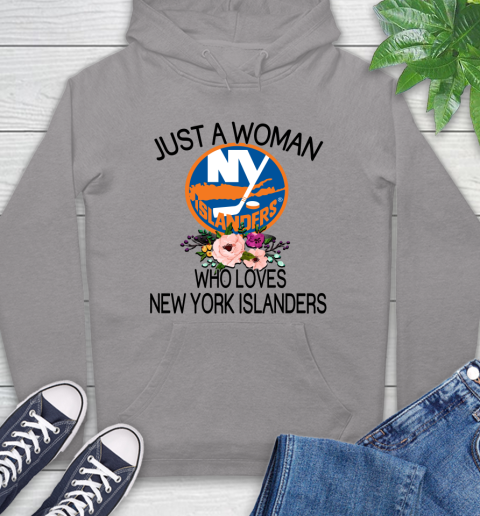NHL Just A Woman Who Loves New York Islanders Hockey Sports Hoodie 4
