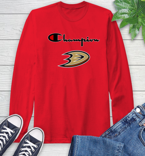 NHL Hockey Anaheim Ducks Champion Shirt Long Sleeve T-Shirt 9
