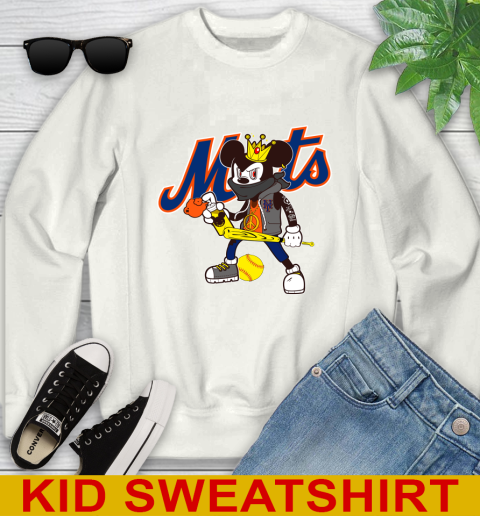 New York Mets MLB Baseball Mickey Peace Sign Sports Youth Sweatshirt