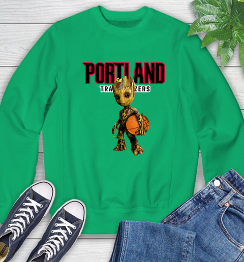 Portland Trail Blazers NBA Basketball Groot Marvel Guardians Of The Galaxy Sweatshirt 6